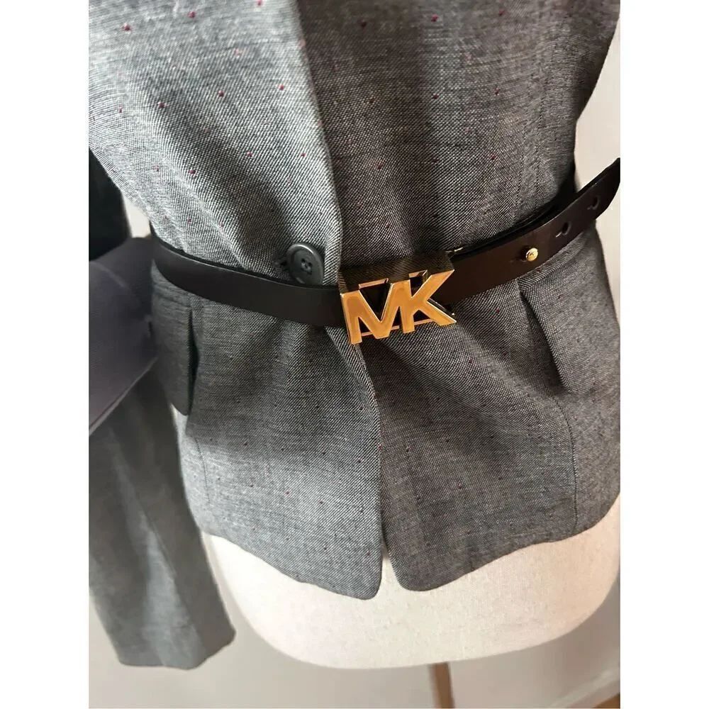 Michael Kors large brown belt women’s inside its gold